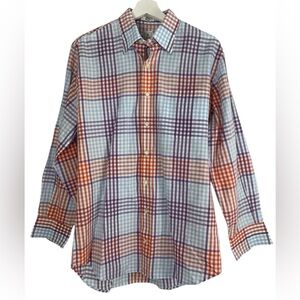 Peter Millar Mens Plaid Shirt Long Sleeve
